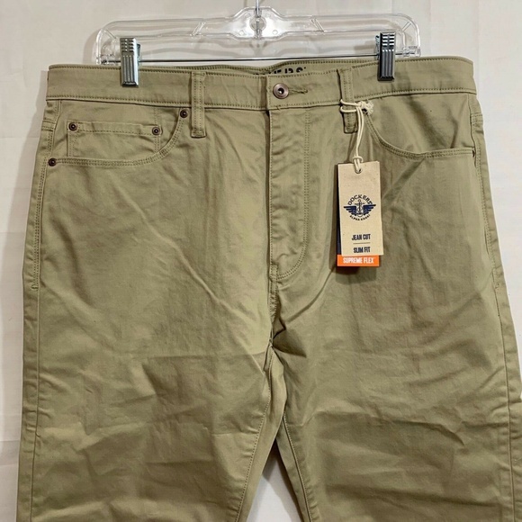 Dockers Supreme Flex Slim Fit Jean Cut Pants in Khaki Size 36" X 34" - Picture 2 of 4